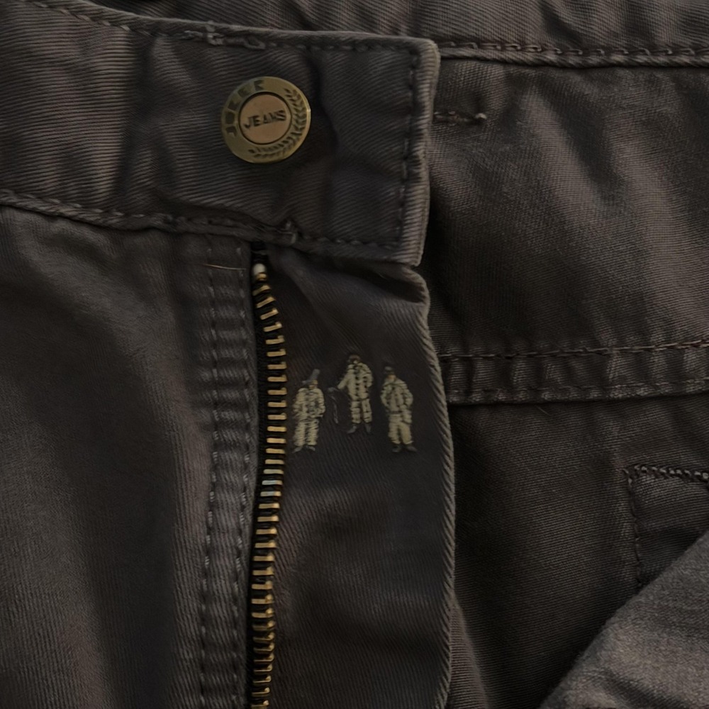 Joker Harlem Walker Jeans Mens 42x28 Gray Dark Wash Cotton Denim Logo Patch - Picture 9 of 16